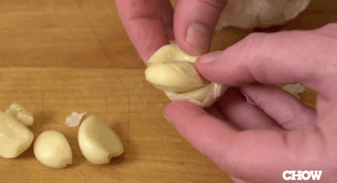 peeling garlic gif