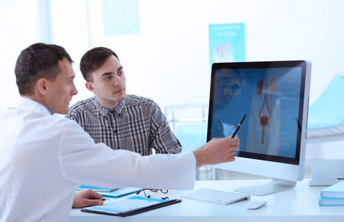 man consulting a urologist 