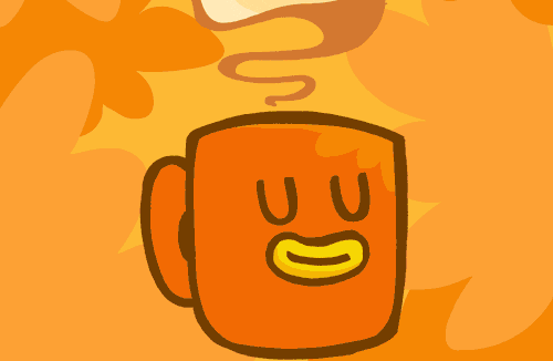 cinnamon tea in an orange cup