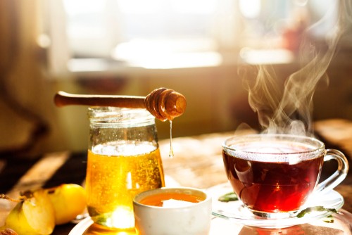 Warm tea with raw Honey
