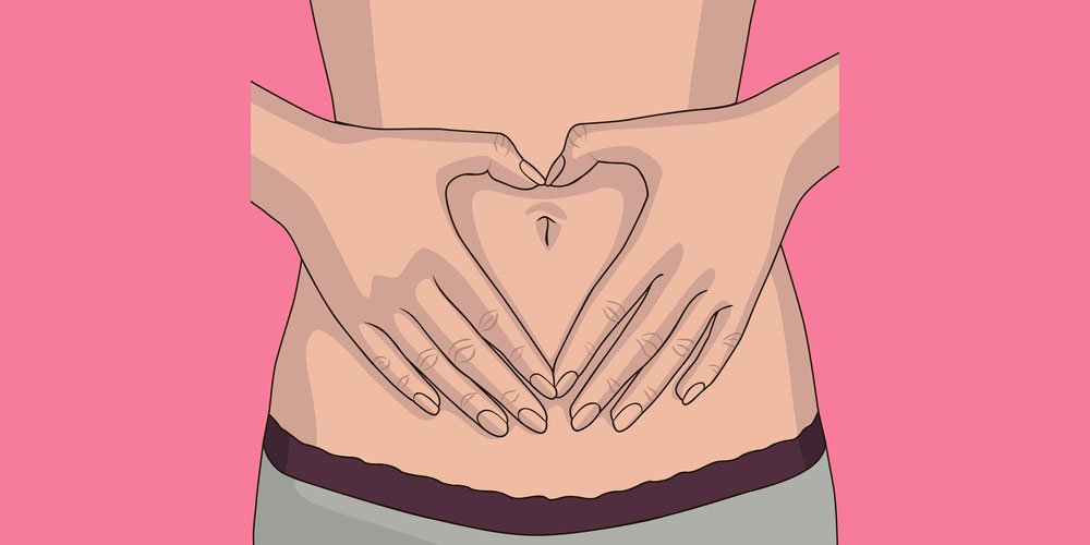 Apply oil near the belly button to remove dirt