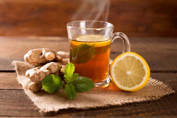 Lemon and lemon tea on a table