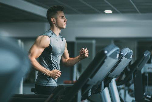 man working out in gym