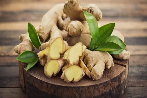 ginger on a wooden platter