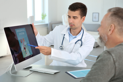 patient at urologist