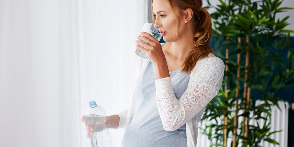 woman drinking water