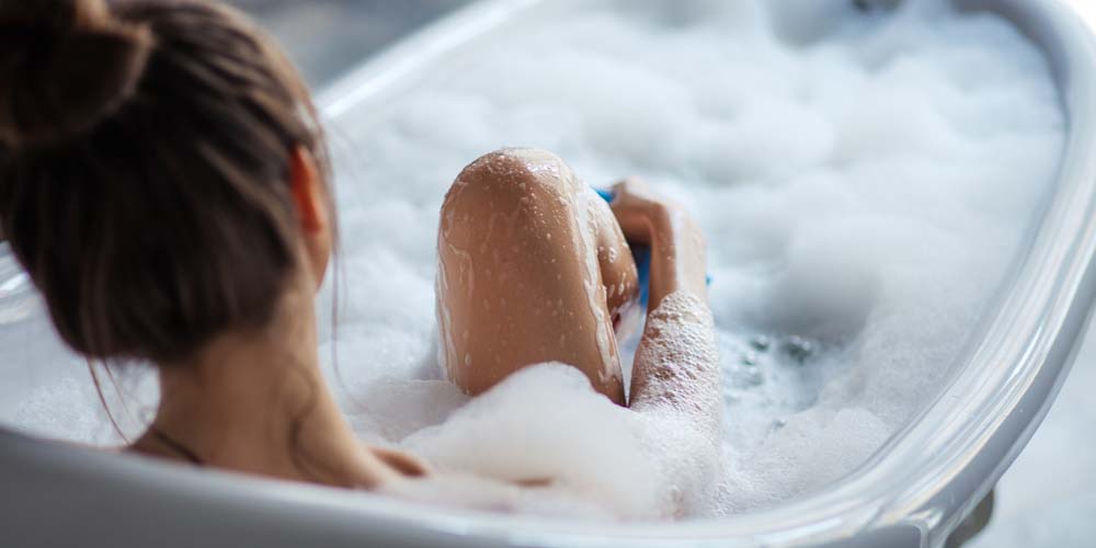 female in bathtub