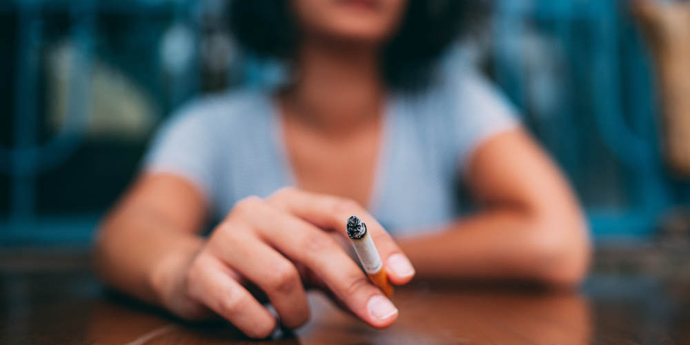 woman smoking