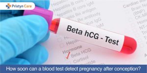 How soon can a blood test detect pregnancy after conception?