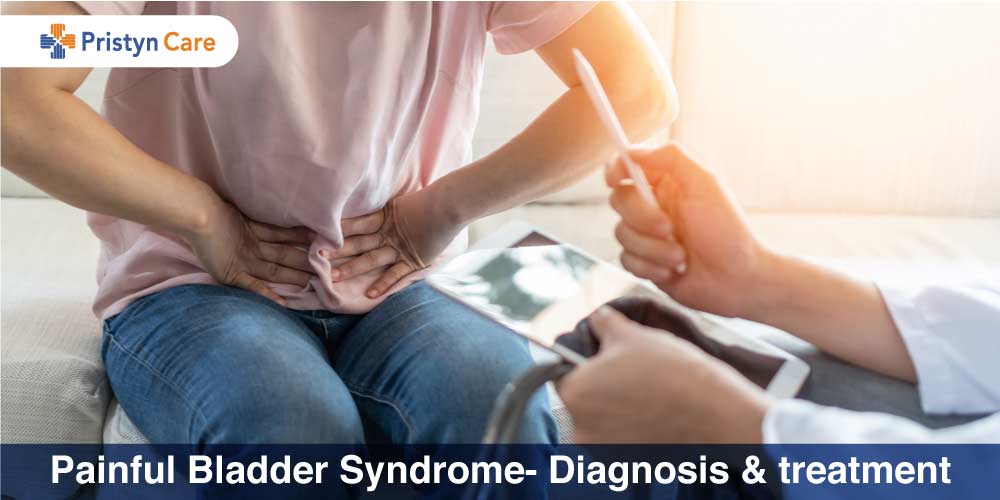female at gynaecologist for painful bladder syndrome diagnosis and treatment