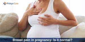 female having breast pain in pregnancy