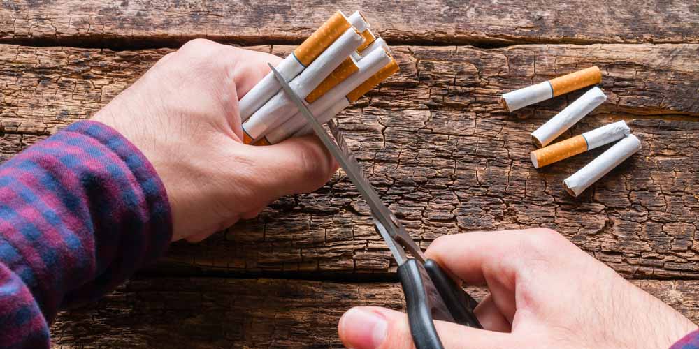 Man quitting smoking 
