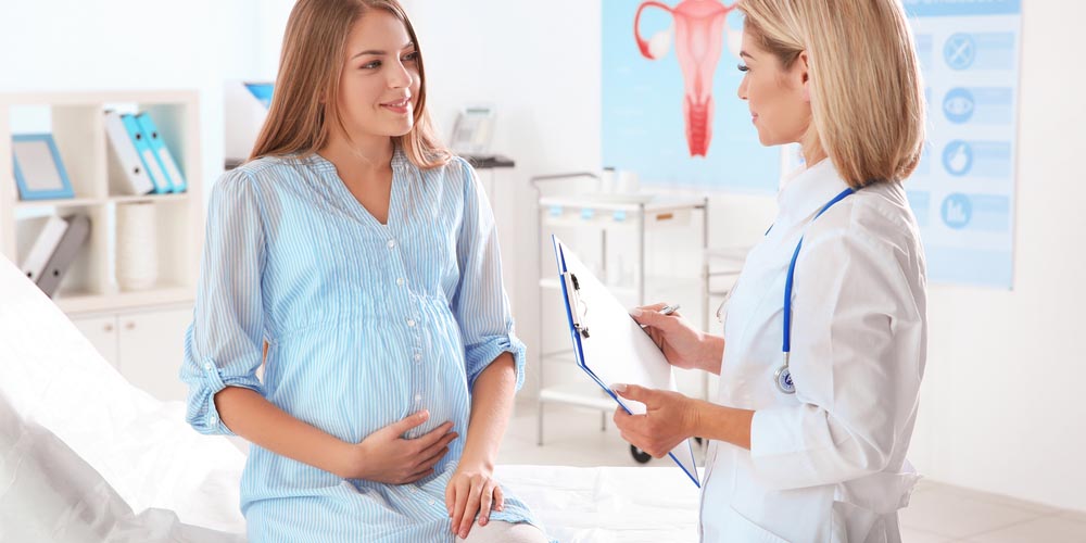 Diarrhea in Pregnancy- female at gynecologist