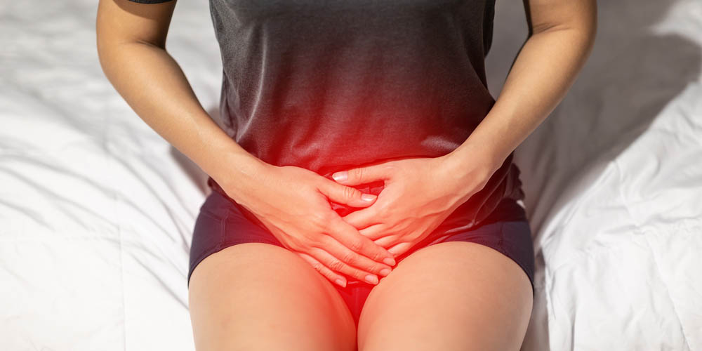 woman suffering from urinary tract infection