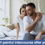Upset couple facing the problem of painful intercourse after pregnancy 