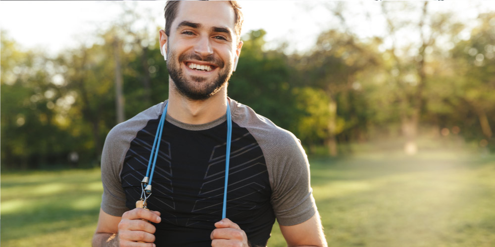 man going for morning walk