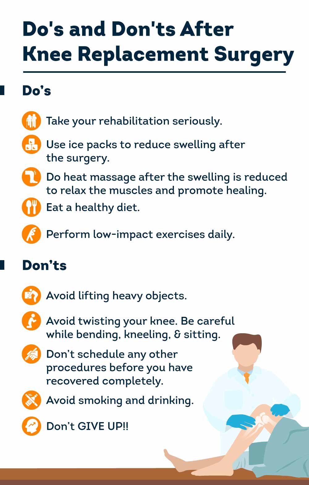 Do's and Don'ts after knee replacement surgery