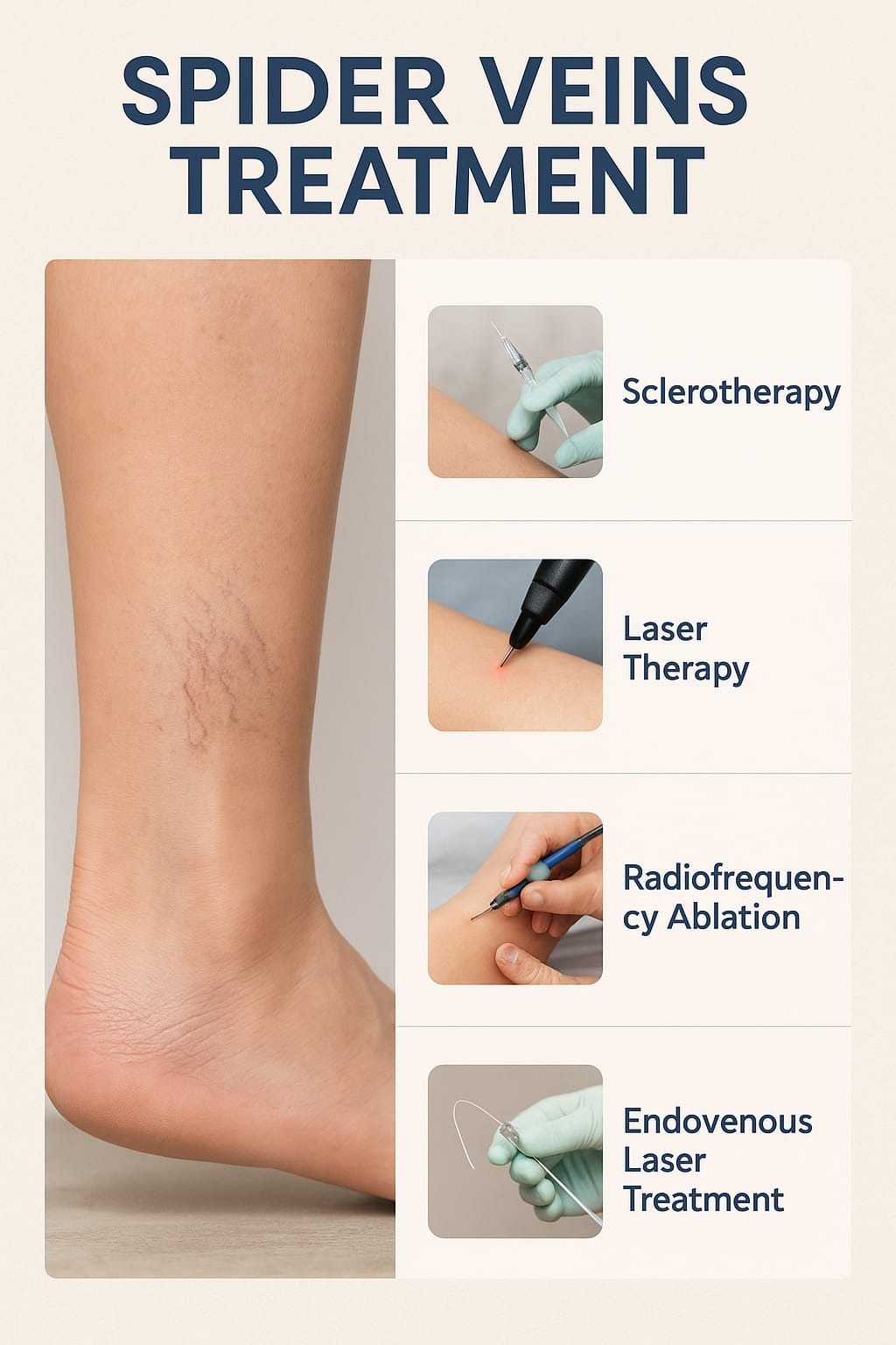 Different techniques of Spider vein treatment