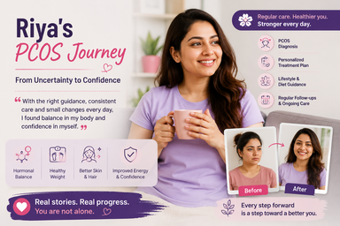 Riya shares her PCOS journey and how structured medical guidance, lifestyle changes and regular care at Pristyn Care helped her regain confidence.